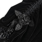 DEVIL FASHION Women's Gothic Floral Beaded Tassel Trim Ruched Long Skirt