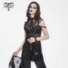 DEVIL FASHION Women's Gothic Floral Embroidered Beaded Bag