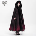 DEVIL FASHION Women's Gothic Floral Embroidered Gradient Hooded Cloak