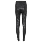 DEVIL FASHION Women's Gothic Floral Embroidered Mesh Splice Leggings