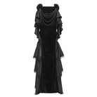 DEVIL FASHION Women's Gothic Floral Printed Rose Chain Fishtail Skirt Black