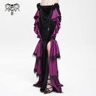 DEVIL FASHION Women's Gothic Floral Printed Rose Chain Fishtail Skirt Purple