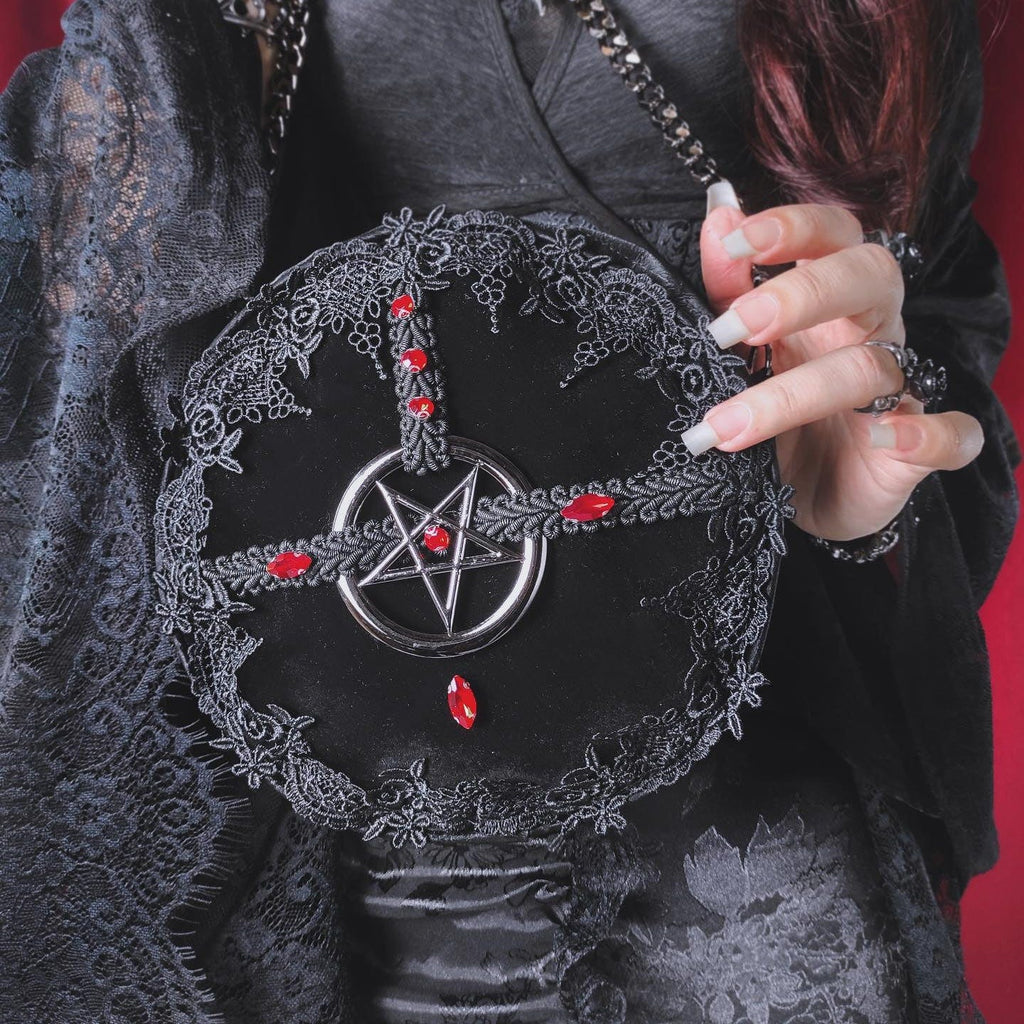 DEVIL FASHION Women's Gothic Floral Star Bag