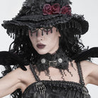 DEVIL FASHION Women's Gothic Floral Tassels Neckwear