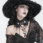 DEVIL FASHION Women's Gothic Floral Tassels Neckwear