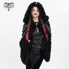 DEVIL FASHION Women's Gothic Fluffy Chain Hooded Cape