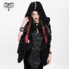 DEVIL FASHION Women's Gothic Fluffy Chain Hooded Cape