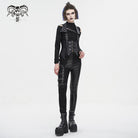 DEVIL FASHION Women's Gothic Irreglar Lace-up Vest with Detachable Collar