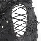 DEVIL FASHION Women's Gothic Irregular Ripped Long Sleeved Hem Dress with Hood