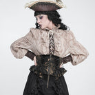 DEVIL FASHION Women's Gothic Jacquard Lace-up Zipper Girdle