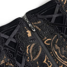 DEVIL FASHION Women's Gothic Jacquard Lace-up Zipper Girdle