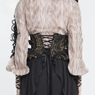 DEVIL FASHION Women's Gothic Jacquard Lace-up Zipper Girdle