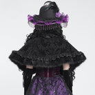 DEVIL FASHION Women's Gothic Jacquard Rose Beaded Cape