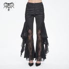 DEVIL FASHION Women's Gothic Lace Floral Flared Pants