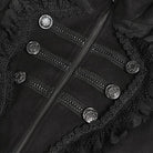 DEVIL FASHION Women's Gothic Lace Ruffle Trim Flared Hem Hooded Coat