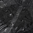 DEVIL FASHION Women's Gothic Lace Trim Lace-up Puff Shoulder Flare Sleeve Shirt