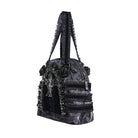 DEVIL FASHION Women's Gothic Lace-Trimmed Rose Cross Bag Grey-Black