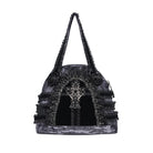 DEVIL FASHION Women's Gothic Lace-Trimmed Rose Cross Bag Grey-Black
