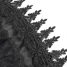 DEVIL FASHION Women's Gothic Lace-up Chained Cutout Flare Sleeve Shirt