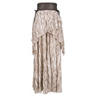 DEVIL FASHION Women's Gothic Lace-up Eyelets Rivets Long Skirt Coffee