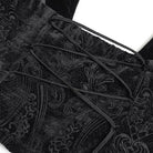 DEVIL FASHION Women's Gothic Lace-up Lapel Jacquard Sleeveless Tailcoat