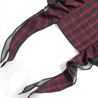 DEVIL FASHION Women's Gothic Lace-up Ruffle Halter Plaid Dress