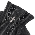 DEVIL FASHION Women's Gothic Lace-up Turn-down Collar Flared Sleeved Jacket