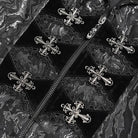 DEVIL FASHION Women's Gothic Lapel Cross Zip Front Swallow Tail Vest