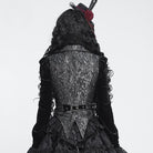 DEVIL FASHION Women's Gothic Lapel Cross Zip Front Swallow Tail Vest