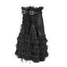 DEVIL FASHION Women's Gothic Layered Lace-Trimmed Buckle-up Leg Warmers