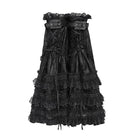 DEVIL FASHION Women's Gothic Layered Lace-Trimmed Buckle-up Leg Warmers