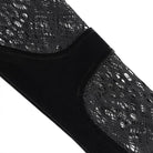 DEVIL FASHION Women's Gothic Mesh Lace-Up Mock Neck Long Sleeve Top