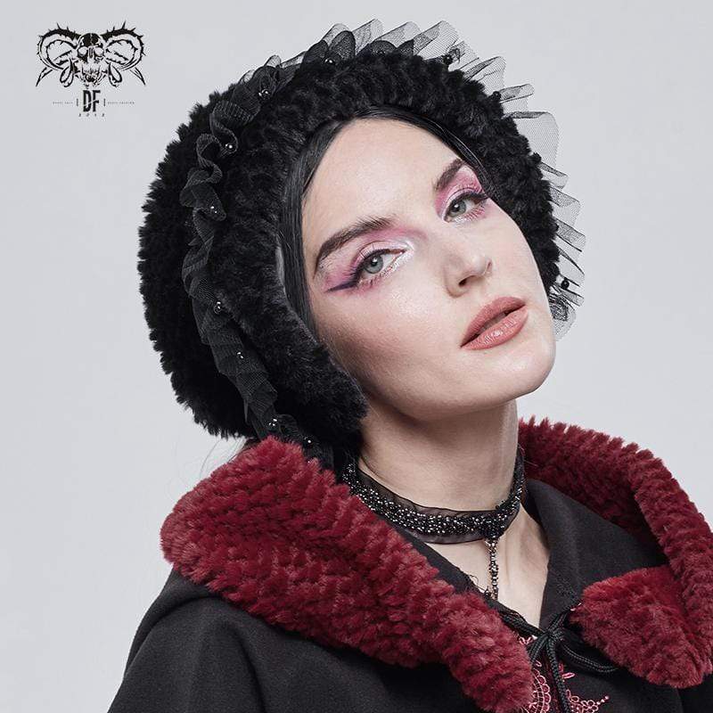 DEVIL FASHION Women's Gothic Mesh Splice Strappy Scarf Black