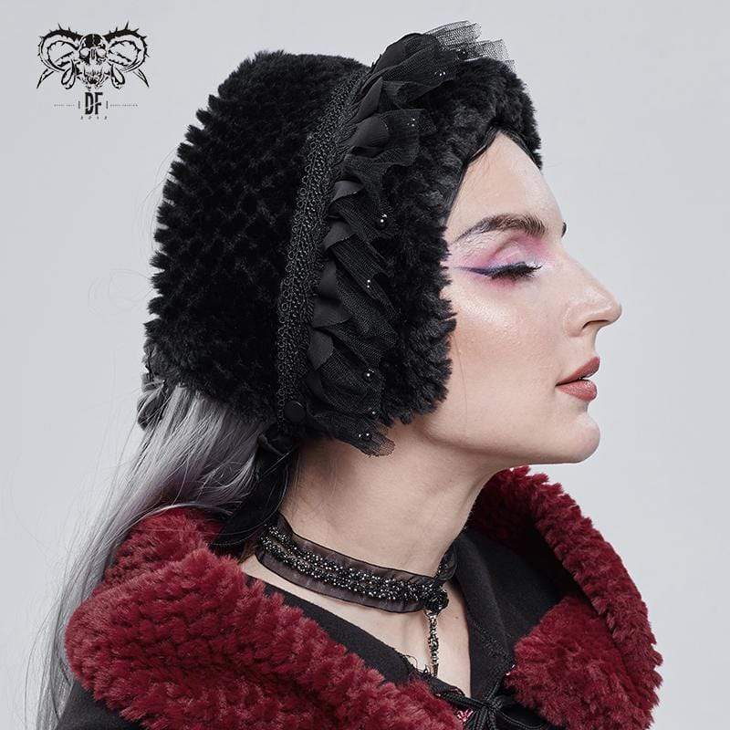 DEVIL FASHION Women's Gothic Mesh Splice Strappy Scarf Black