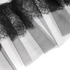 DEVIL FASHION Women's Gothic Multilayer Ruffle Lace Mesh Mini Skirt