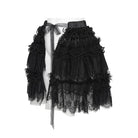 DEVIL FASHION Women's Gothic Multilayer Ruffle Lace Mesh Mini Skirt