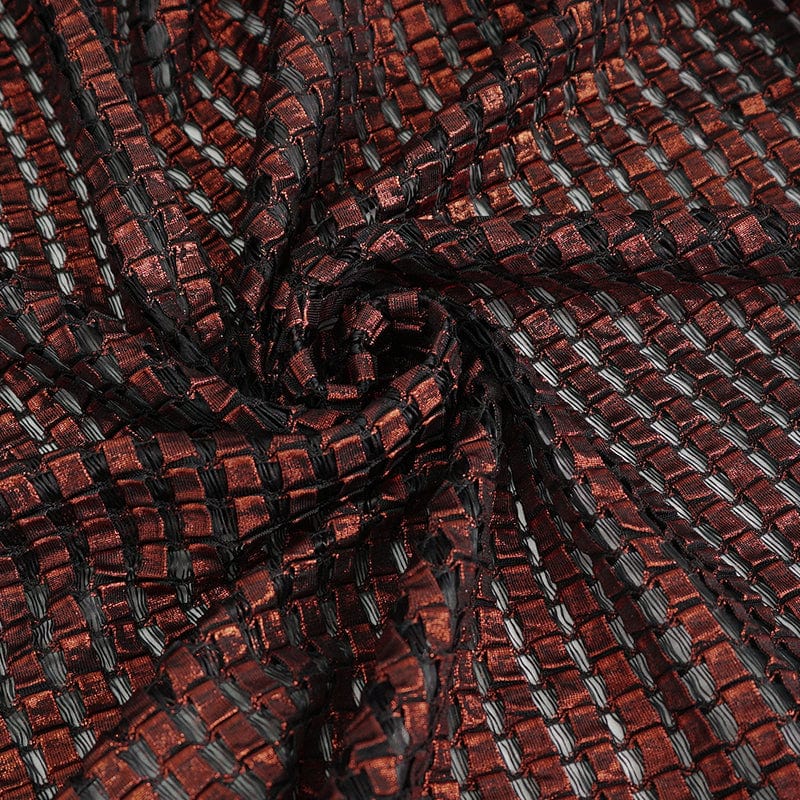 DEVIL FASHION Women's Gothic Off Shoulder Buckle Sheer Crop Top Red