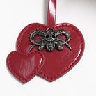 DEVIL FASHION Women's Gothic Pentacle Spiked Heart-Shaped Handbag Red