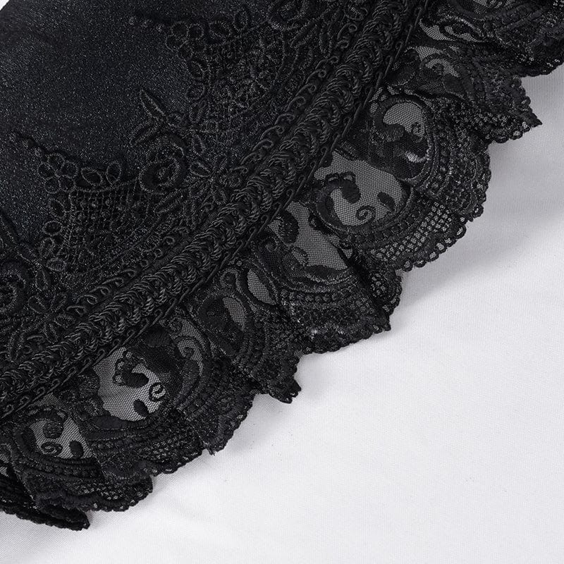 DEVIL FASHION Women's Gothic Plumed Lace Mesh Hats