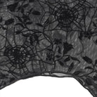 DEVIL FASHION Women's Gothic Plunging V-Neck Floral Mesh Bell Sleeve Top
