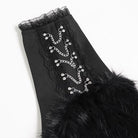 DEVIL FASHION Women's Gothic Plush Chains Leg Warmers Black
