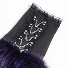 DEVIL FASHION Women's Gothic Plush Chains Leg Warmers Black-Purple