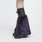 DEVIL FASHION Women's Gothic Plush Chains Leg Warmers Black-Purple