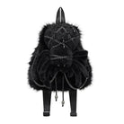 DEVIL FASHION Women's Gothic Plush Chains Spider Backpack Black