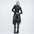 DEVIL FASHION Women's Gothic Plush Chains Spider Backpack Grey-Black