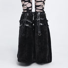 DEVIL FASHION Women's Gothic Plush Eyelet Harness Buckle-up Leg Warmers