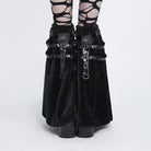 DEVIL FASHION Women's Gothic Plush Eyelet Harness Buckle-up Leg Warmers