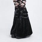 DEVIL FASHION Women's Gothic Plush Eyelet Harness Buckle-up Leg Warmers