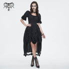 DEVIL FASHION Women's Gothic Puff Sleeved Drawstring Prom Dress