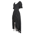 DEVIL FASHION Women's Gothic Puff Sleeved Drawstring Prom Dress